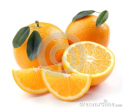 Orange with segments Stock Photo