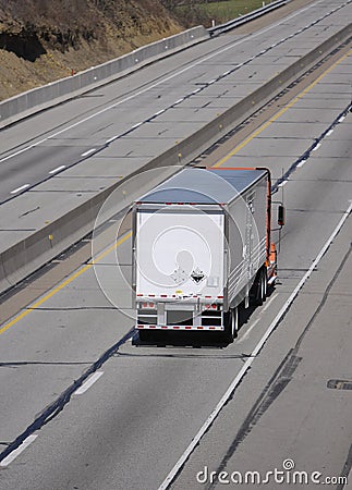 Orange Semi Truck Stock Photo