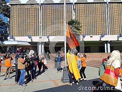 Orange shirt day gathering in city of Victoria, Canada Editorial Stock Photo