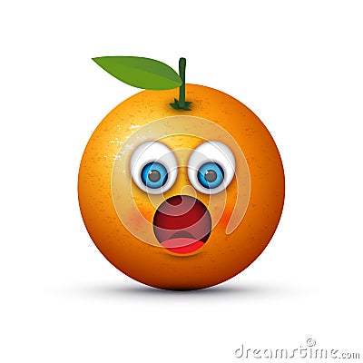 Orange shocked emoji Vector Illustration