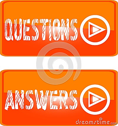 Orange sign icon questions answers Stock Photo