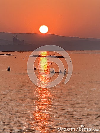 Orange Skyland Editorial Stock Photo