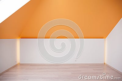 Orange slanted ceiling Stock Photo