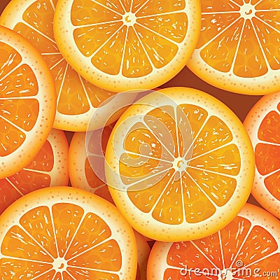 Orange slice background for summer. Vector Illustration