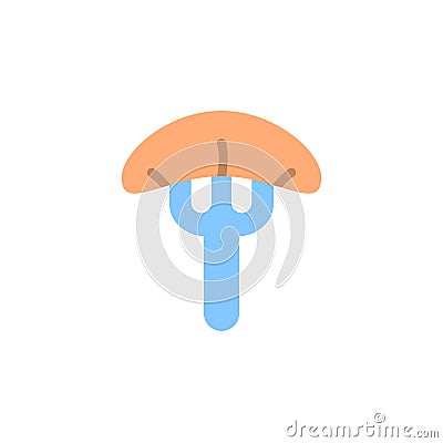 Orange slice fork icon. Simple color vector elements of vegetarian food icons for ui and ux, website or mobile application Stock Photo
