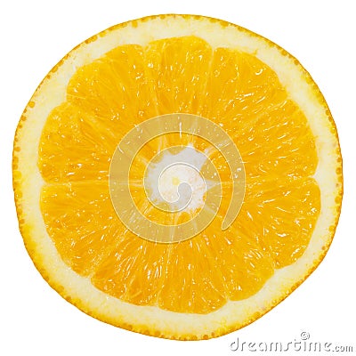Orange slice fruit sliced isolated on white Stock Photo