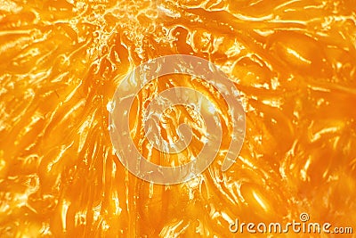 orange slice macro. juicy orange sliced Stock Photo