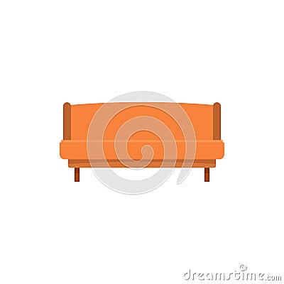 Orange small sofa icon, flat style Cartoon Illustration