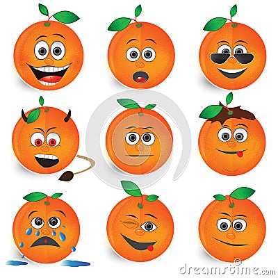 Orange Smileys Vector Icon Set Stock Image - Image: 5901021