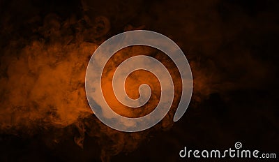 Orange smoke stage studio. Abstract fog texture background for graphic and web Stock Photo