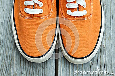 Orange Sneakers Stock Photo