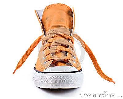 Orange sneakers isolated Stock Photo