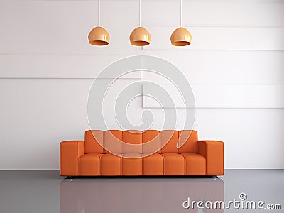Orange sofa Stock Photo