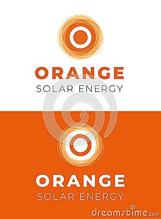 Orange Solar Energy Company Logo Template Stock Photo