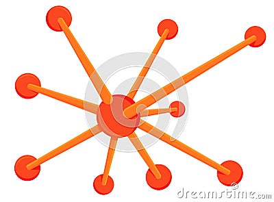 Orange spoke and hub Vector Illustration