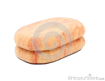 Orange sponge bath Stock Photo