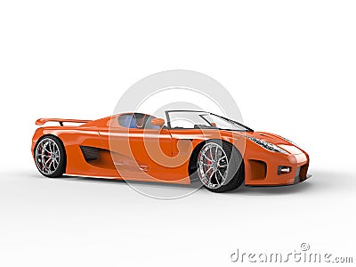 Orange sportscar with blue seats Stock Photo