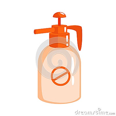 Orange sprayer bottle of insecticide. Colorful cartoon illustration Vector Illustration