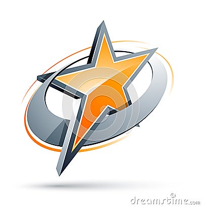 Orange Star Vector Illustration
