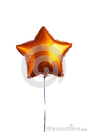 Orange star balloon, isolated on white Stock Photo