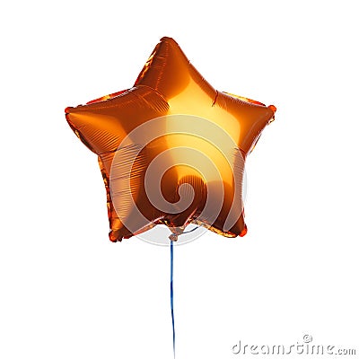 Orange star balloon on white Stock Photo