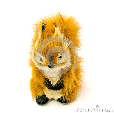 Orange statuette of a squirrel isolated on a white background Stock Photo