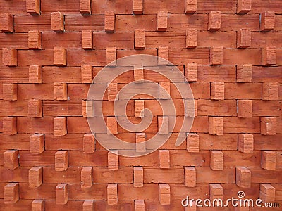 Orange stone brick wall Stock Photo