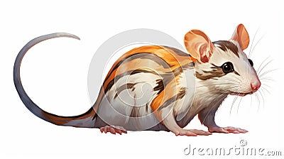 Orange Striped Rat: Concept Art Painting With Cartoony Characters Cartoon Illustration