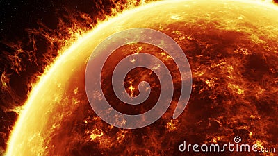 orange sun fire plasma on a space Stock Photo