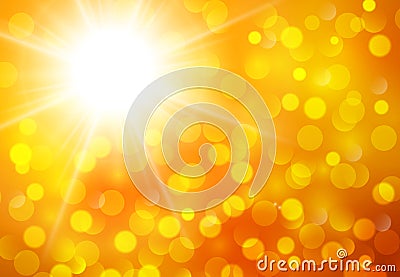 Orange sunny background Vector Illustration