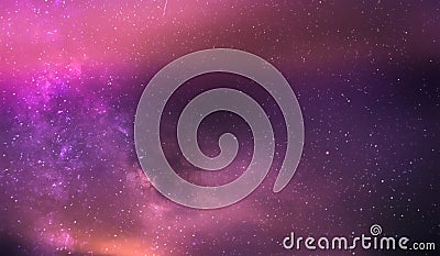 Orange sunset and moon on lilac blue starryorange sunset and moon on lilac blue starry n night dramatic clouds nebula universe Stock Photo