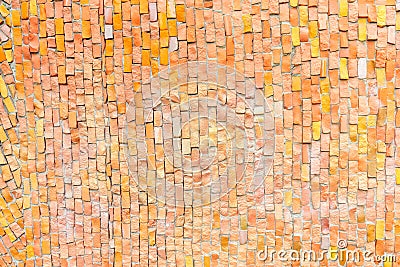 orange surface of Abstract colorful smalt mosaic with high resolution for background Stock Photo