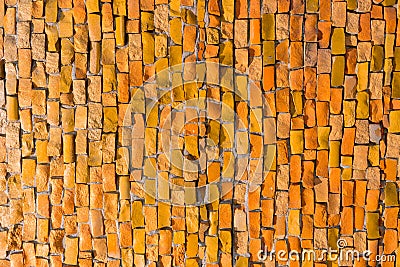 Orange surface of Abstract colorful smalt mosaic with high resolution for background Stock Photo