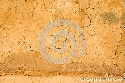 Orange surface wall soil crack Stock Photo