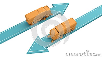 Sweepers move on arrows Stock Photo
