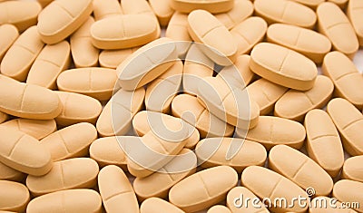 Orange tablets Stock Photo