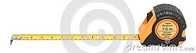 Orange Tape Measure closeup, 3D rendering Stock Photo