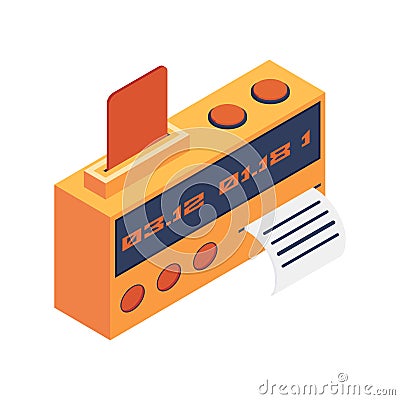 Taximeter Isometric Icon Vector Illustration