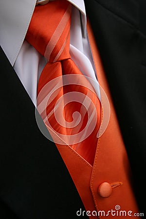 Orange Tie Tux Stock Photo