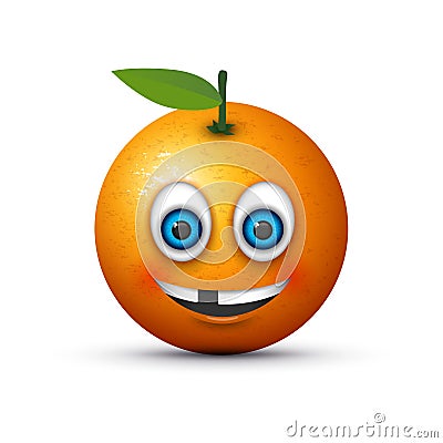 Orange toothless emoji Vector Illustration