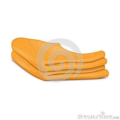 Orange towel icon, realistic style Vector Illustration