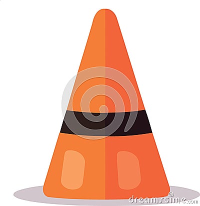 orange traffic cone object Vector Illustration