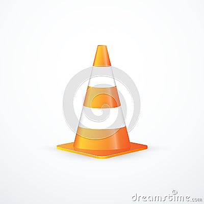Orange traffic cone Vector Illustration