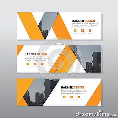 Orange triangle abstract corporate business banner template Vector Illustration