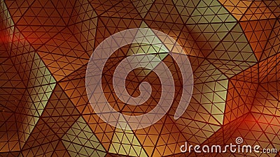 Orange triangulated shape with polygons 3D rendering Stock Photo
