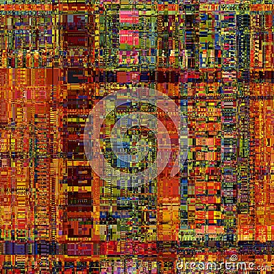 orange unique glitch textured signal abstract abstract pixel glitch error Stock Photo