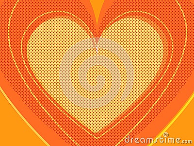 Orange Valentine heart. Symbol of love Vector Illustration