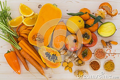 Orange Vegetables And Fruit Stock Photo - Image: 48674006