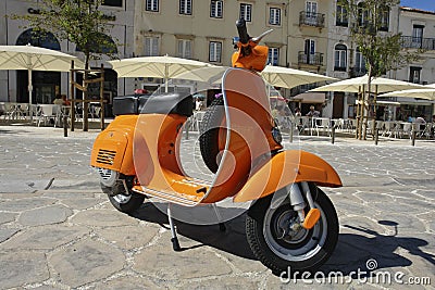 Orange Vespa Royalty Free Stock Photos - Image: 1224248