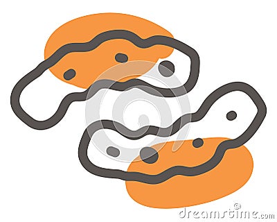 Orange virus, icon Vector Illustration